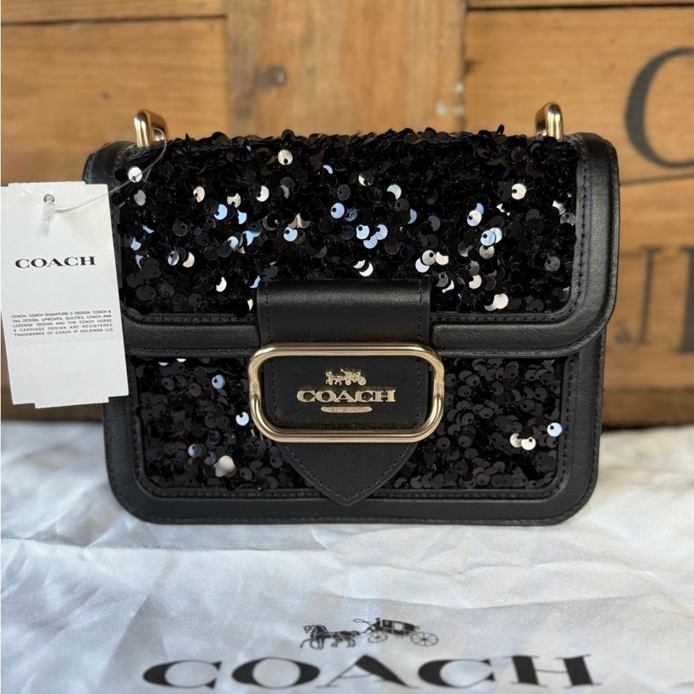 Coach Sequin Morgan Square Bag NWT